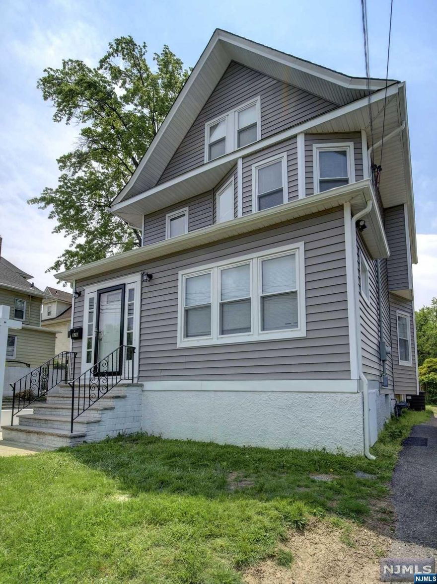 Lovely Renovated single-family Colonial with pleasant curb appeal awaits you. Walk through the door to a freshly painted interior drawing you into an open flowing living room/dining area, kitchen completed w/breakfast island, sleek countertops, upgraded cabinets with modern hardware & SS appliances. 1st fl. is complete with recess lighting and gleaming hardwood floors throughout. Ascend to the second and third floor and you will find wall to wall carpeting throughout the bedrooms and newly updated full bathroom. Plenty of windows flowing through for natural sunlight along with central air and heating. Full unfinished basement is ideal for storage with dedicated laundry area. Large back yard space that's perfect for relaxing or entertaining guests, with direct access to the kitchen. Ample amount of space for off street parking. Close to NYC transportation, MetLife Stadium, American Dream Mall and so much more!To preview this property, please call Ascensao Gutierrez at 973-207-0956