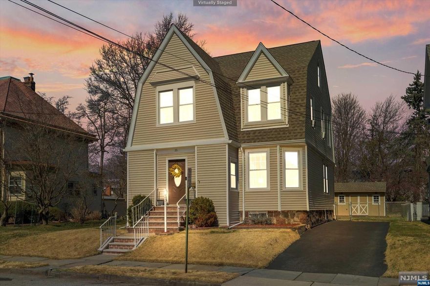 This is a coming soon and can not be shown until 4/7/24. Here's your chance to own this charming 4 bedroom, 1.5 bath home in the manor section of Kearny. The kitchen offers stainless steel appliances, breakfast area and features a brick double sided wood burning fireplace which can be enjoyed in the dining room as well. D/R opens to living room and there is also a half bath on the 1st floor. Beautiful stained glass window and window seat on the staircase leading up to the 2nd floor where you'll find 4 bedrooms and an updated main bathroom. The attic has plenty of storage areas plus a carpeted bonus room. Full basement has a workbench, laundry area, toilet room and separate shower. Bilco doors for easy access to your outdoor living space that offers a spacious yard with an approximate 19x15' wood deck with an above ground pool, and an approx 8x14' storage shed. Front and back enclosed porches. Ample parking - driveway and street. Close proximity to public transportation.