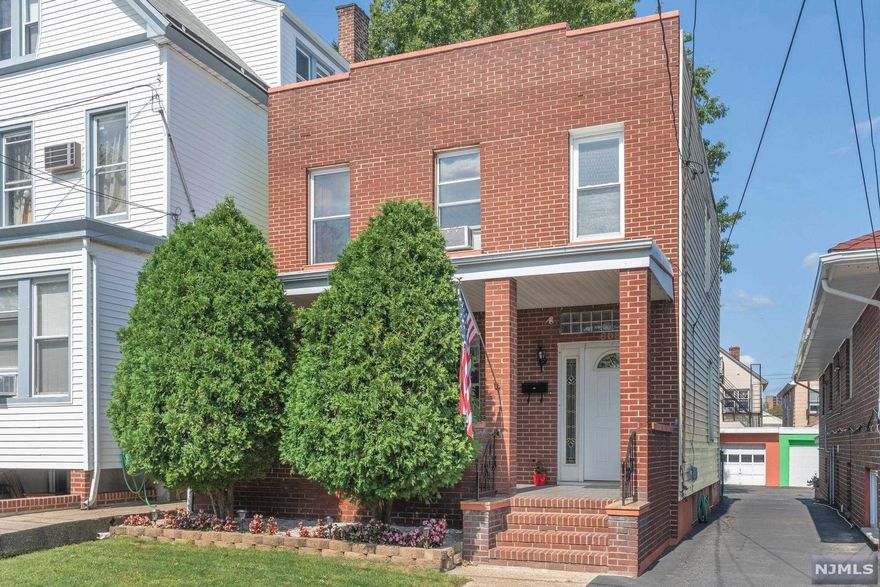 True pride of ownership in this 1 family house located only a few steps away from James Braddock Park. Granite & hardwood floors through the house, large eat in kitchen also with granite counter top, formal living room and dining room in the first floor with renovated full bathroom. Exit to the very large yard, property 158 ft long, with a 2 car garage at the end and additional parking in the driveway. Second floor with 3 bedrooms, master bedroom can fit a king size bed. Hardwood floors all through out in excellent condition and a renovated bathroom. Basement is finished with an office, laundry area, closets all around and exit to backyard. Ready for new owners to move in.