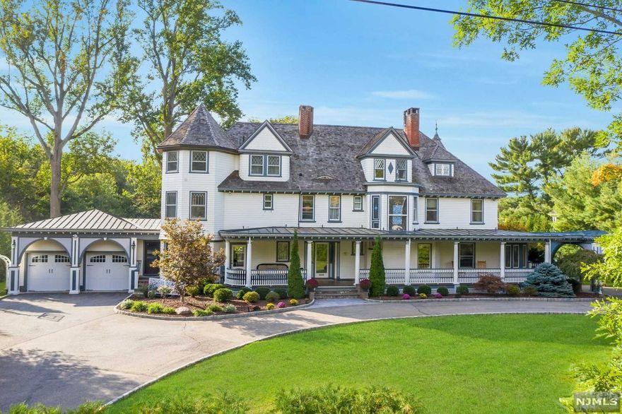 Prestigious renovated/restored historic estate situated on 4+ acres of scenic property.This rarely available home,recently renovated & enlarged, retains stunning original detail & boasts smart home, modern amenities.The largest estate in Ridgewood it features a private island w/gazebo, brooks & lush lawns designed by the Central Park architect.The breathtaking 6200sqft home offers a Salerno kitchen w/chef grade appliances & custom cabinets which adjoins a great room with panoramic views.Other spacious rooms incl. 4 fireplaces, DR, library, 2 offices, living room,& oversize mahogany porches.On the 2nd floor is the MBR w/fbth & spa-bath, WIC & balcony, 3 additional br's, 2 fbth & LR. The 3rd floor offers 2br suites, fbth & cedar closet.Finished bsmt hosts rec room, fitness area & 3000+ wine cellar.Amazing Location, property w/ unparallel views & much more.Sure to exceed expectations of even the most selective buyer.Access to top-rated schools, bustling village and NYC transportation