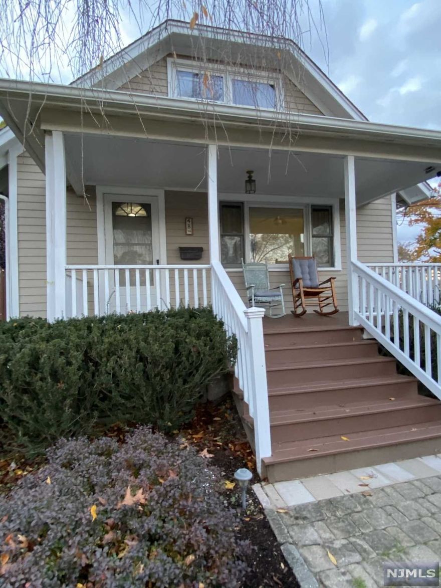 BEAUTIFUL, WELL MAINTAIINED COUNTRY CHARMER, 1200sqft LIVING SPACE ON 1ST & 2ND FL, 23' LEMONADE PORCH, FRESHLY PAINTED INTERIOR/EXTERIOR, MATURE LANDSCAPING WITH HERITAGE PLANTINGS, 2+ DETACHED GARAGE WITH EXTRA BAY FOR GYM/WORKSHOP/STORAGE, NEWER DRIVEWAY (5yrs), ROOF 10YRS, LIVING ROOM (23'X10.5'), BEAMED CEILING, NEW DINING ROOM FLOOR(15'X10.5'), 9'CEILINGS, PLASTER WALLS, 1st FLOOR BEDROOM (11.5'X11'), (ORGINAL HARDWOOD FLOOR UNDER EXISTING FLOOR COVERING IN LR, DR, 1ST FL BR), FULL BATH WITH LINEN CLOSET, 2nd FLOOR OVERSIZED 33'X 12' BEDROOM, 2 SKYLIGHTS, HALF BATH, AMPLE STORAGE, ATTIC FAN, NEW KITCHEN FLOOR, ABUNDANT COUNTER SPACE, GAS STOVE, MUD ROOM NOOK LEADS TO BACK PORCH, PATIO AND PRIVATE BACKYARD, NEGOTIABLE CHICKEN COOP IS ON AN 8'X8' CONCRETE FOUNDATION, FULL UNFINISHED 800 SQ FT BASEMENT, LAUNDRY, 2 STORAGE ROOMS, SUMP PUMP, 2 YEAR OLD HOT WATER HEATER, MOVE IN READY. WALKING DISTANCE TO SCHOOLS, NYC PUBLIC TRANSPORTATION, SHOPPING.