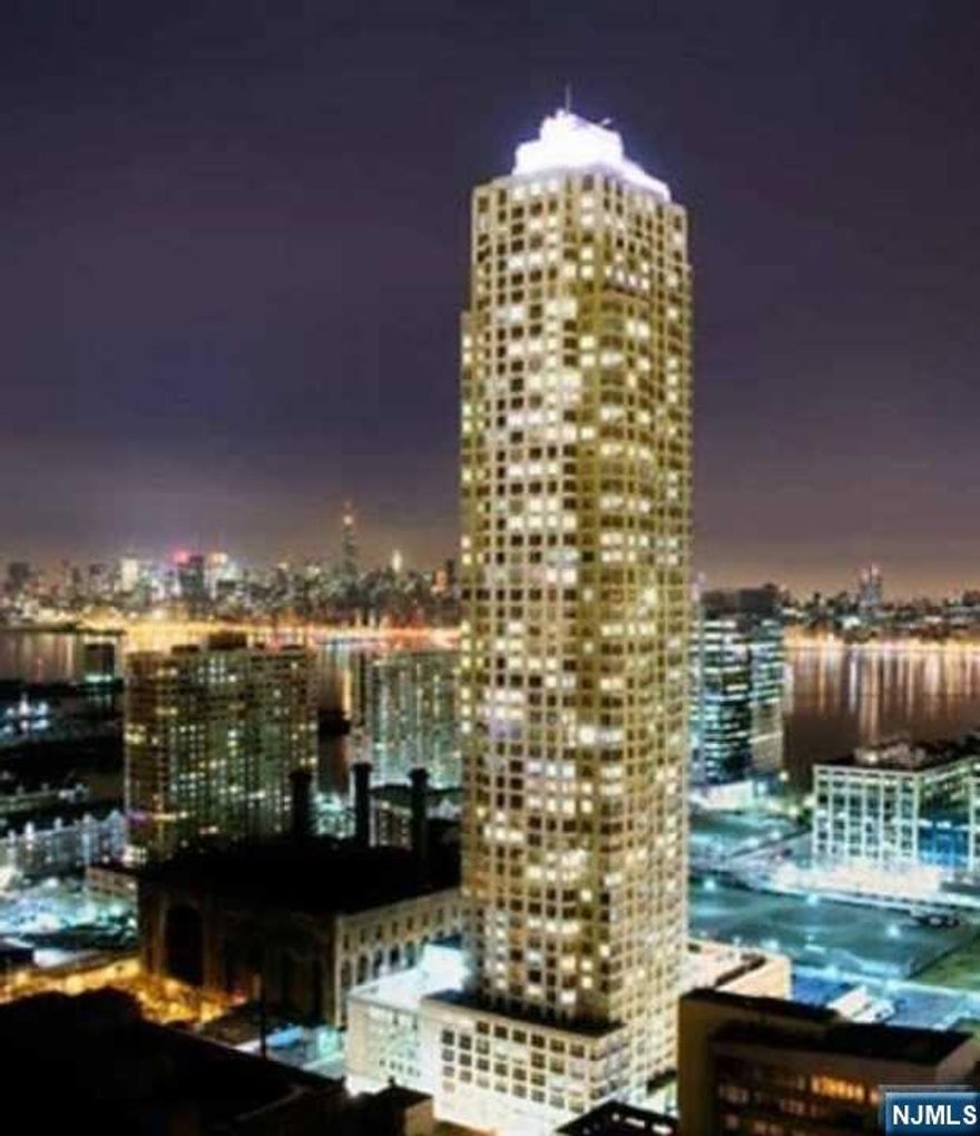 Luxurious "Trump Plaza" 38th-floor corner unit, approx 1,189 sq. ft. of living space with 2 bedrooms, 2 bathrooms, and a spacious open layout featuring high ceilings and stunning views of New York City and the river. The unit has been well-maintained with several updates, including kitchen cabinets (2015), a combination washer and dryer (2017), a dishwasher (2019), and hardwood floors in the master bedroom (2019). The apartment features hardwood flooring throughout and ample storage, including linen closets and a sizable walk-in closet in the bedroom. (Rent includes hot water & amenities) Garage parking is available for rent at around $330/month with direct access to the building. No pets allowed. Residents enjoy over 41,000 sq. ft. of newly renovated amenities, including:24-hour doorman and concierge, Fitness center, heated outdoor pool with cabanas, jacuzzi, sauna, steam rooms, Lounge, business bar, media room, game room, and childrenâ€™s playroom, Billiards, ping pong, and a golf simulator, Outdoor playground, demo kitchen. $600 move-in fee is required for the renter. The building is perfectly situated just steps from the ferry to NYC, Exchange Place, and Grove PATH stations, and the Harborside Light Rail. It is also conveniently located near Whole Foods, ShopRite, BJâ€™s, Harborside Park, and restaurants.CVS, cafe.