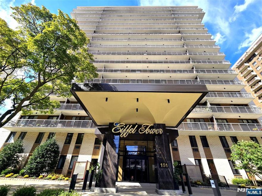 Ultra modern, ultra sleek apartment that is beautifully remodeled leaves nothing to do but unpack! Monthly fee includes TAXES and ALL UTILITIES such as electric, A/C, Heat, Hot & Cold Water. 24hr Concierge, Outdoor Pool and Common Area Maintenance, also all included! Custom Design provides tons of storage cleverly placed throughout. Kitchen boasts built in appliances and Breakfast Counter. Special and rare, one of a kind bathroom with Standup Shower and a Soaking Tub! Spacious living room with space for home office desk and dining area with feature accent wall. Bedroom with wall to wall closets and own balcony access. Freshly Painted and Newer Flooring throughout! 50' Wrap around balcony with stunning mountain views give you the vast open space feel, a much needed feature in an apartment. Large windows give you lots of natural light! Walking distance to NYC Bus Stop, Hackensack Meridian Health, stores, restaurants, and more! Must meet co-op requirements.. please inquire!