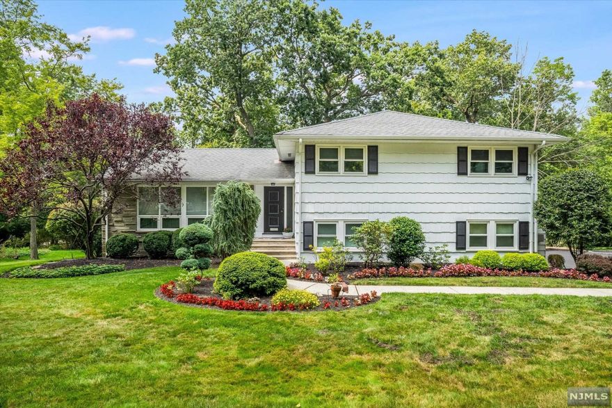 Nestled in the sought-after Murray Hill section of Berkeley Heights, this lovingly maintained home is an entertainer's dream! 1st floor features a welcoming foyer & sun-drenched living rm w/ fireplace, formal din rm, office with custom built-ins, bright eat-in-kitchen w/ island leading to an expansive deck. Ground level offers an entertainment rm w/ custom bar additional bdrm, bath, laundry room, w/ access to the blue stone patio & attached 2-car garage. 2nd fl has 2 generously sized bdrms, hall bath, & primary bdrm w/ en-suite & walk in closet. Finished basement rec rm, newly finished hrdwd flrs, new a/c & professionally landscaped yard complete this home. Less than 1 mile from Murray Hill train, minutes to Governor Livingston HS, quick access to 78, & all BH has to offer. Welcome home!