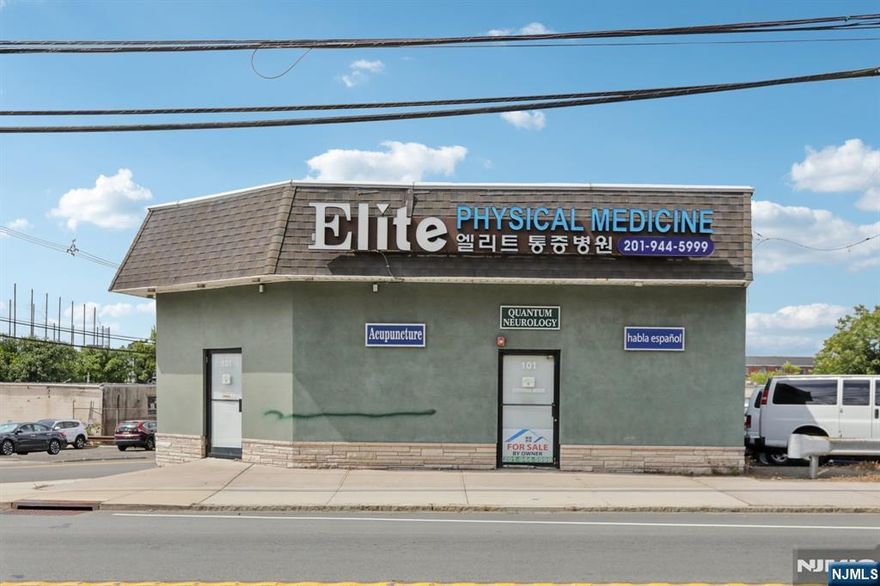 Two adjoining lots (14 and 15, 41x150 and 30x78) with building, currently operating as a medical practice. The property features 10 exam rooms, open floor space for additional equipment, a large waiting area with reception desk, three restrooms (including one with a shower for staff or doctor use), a handicap-accessible chair lift, laundry room, and multiple utility and storage areas. The lower level offers administrative offices, storage, a rec/cafeteria room, and laundry facilities. The site provides over 30 parking spaces at the rear and side of the building. With convenient access to Routes 46, 80, 95, and the NJ Turnpike, as well as close proximity to NYC, public transit, shops, and restaurants, this property presents an exceptional development opportunity. Sold as is. Contact us today to schedule a confirmed appointment.