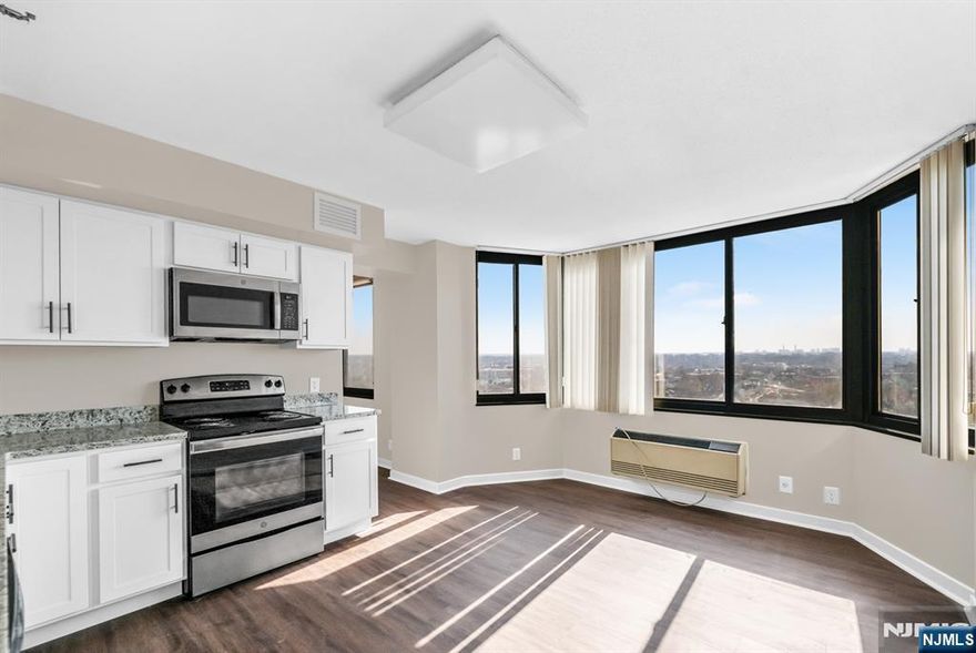 Welcome to this beautiful 1-bedroom 1-bath condo on the 8TH floor of the luxurious World Plaza. This 1092 sq ft corner unit has a very open floor plan with plenty of closets, storage space, open views, newly painted walls, refinished floors and offers a fully renovated kitchen. The World Plaza has a prime location offering easy public transportation and access to highways and shopping. Relax by the resort style pool or capitalize on other amenities such as 24 hour concierge, building super, gym, sauna and garage parking. This unit requires a $700 one-time moving fee. Indoor parking $80 and outdoor $70 per month.