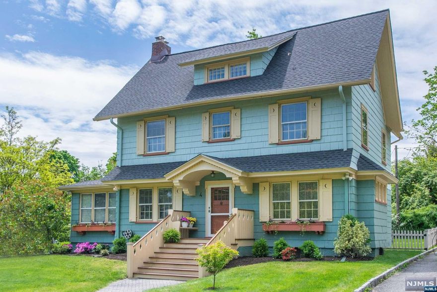 This perfectly located & updated CHC is exactly an 8 min walk to the train! Many original & charming details here, incl the mahogany staircase, portico, detailed handrails & matching benches that flank the frt door. Liv/rm with w/b f/pl & recessed lighting has French doors to the fam/ rm. Din/rm has paneled wainscoting & leads to renovated EI kitchen, featuring Thomasville cabinetry & Wolf 6 burner stove, banquette seating. Pow/ rm completes the 1st fl. The primary bedrm offers an attached sitting rm. Two add'l bedrms on this flr w/an updated bath. The 3rd fl has 2 more bedrms w/an updated full bath. In the basement: rec space, pow/rm, WI closet, laun/rm, storage & entrance to the attached garage. Yard is flat & fully fenced w/ deck. Basement stairs were replaced as well as many interior walls & ceilings. Refin. hw flrs, Most of the interior recently painted. 2 zone CA; new 200 amp elec. New roof (2022) & hwh (2023). Less than 10 min walk to all schools; 15 min walk to 3 parks!