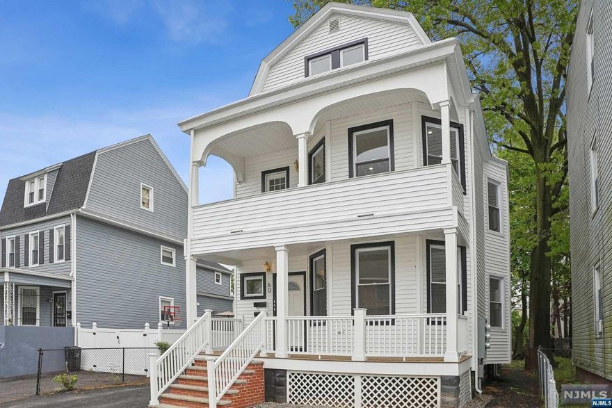 This top to bottom renovated two-family is "Centrally" located just a block from the vibrant Central Ave shopping, dining, grocery, NJ transit buses, and 0.7 miles to the "Brick Church" NYC train to Penn Station. Separate utilities for each including central air and separate dedicated laundry rooms for each unit make this property equally perfect for investor and owner occupied buyers. First floor offers a brand new eat-in kitchen with stainless steel appliances & quartz countertop, 2 bedrooms, dining room, living room or 3rd bedroom, full bath and front entry porch. Upstairs unit features a brand new eat-in kitchen with stainless steel appliances & quartz countertop, 2 bedrooms, dining room, living room or 5th bedroom, full bath & dedicated covered porch, plus 2 more bedrooms & another full bath on the 3rd floor. The newly paved driveway to a fenced, exclusive parking lot accommodates parking for 5+ cars. Don't miss this one!