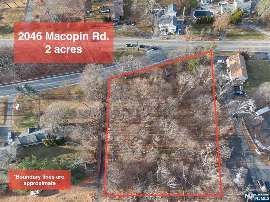 2046 Macopin Road, West Milford, NJ presents a rare opportunity to develop in a high-visibility, mixed-use corridor with excellent accessibility. This fairly level, wooded lot is ideally situated at the junction of Macopin Road and Union Valley Road, with additional frontage along Mickens Road, offering strong exposure from multiple directions. The property is zoned OT - Transitional Residential/Commercial, allowing for a wide range of permitted uses including professional offices, medical or dental offices, daycare/childcare facilities, personal services, and other neighborhood-compatible commercial or residential uses (full list of permitted uses available upon request).The lot gradually slopes upward from the road to a more level building area, providing flexibility for site planning and development. Its strategic location offers easy access to Route 23, making it convenient for commuters, clients, and local traffic alike. Tank sweep and perc test results are available upon request and are provided for informational purposes only. Buyers are encouraged to perform their own due diligence with the Township of West Milford regarding intended use and development requirements. An excellent opportunity for investors, developers, or owner-users seeking a versatile property in a well-traveled North Jersey location.