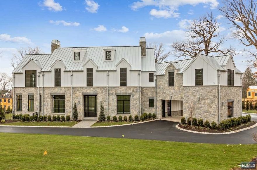 NEW CONSTRUCTION. Gorgeous Views! This modern farmhouse is on approximately 1.026 acres and offers approximately 6,290 square feet with 10-11' ceilings on the first two floors, an additional 2,221 with 10' ceiling on the lower level. Chef's kitchen, formal & casual dining, great room, bar, library, office, mudroom, game room, gym, home theatre, mediation/yoga studio, infinity pool, outdoor kitchen, beautiful covered loggia, 3 fireplaces, 3 car garage, security system with cameras, Sonos audio +++. See floorplan for complete details. Exterior finish is stone with board and batten - no maintenance. Roof is standing seam galvalum aluminum. SEWER. Low taxes and award winning schools. Home is a Design/Build by KO-Group in Closter, NJ.