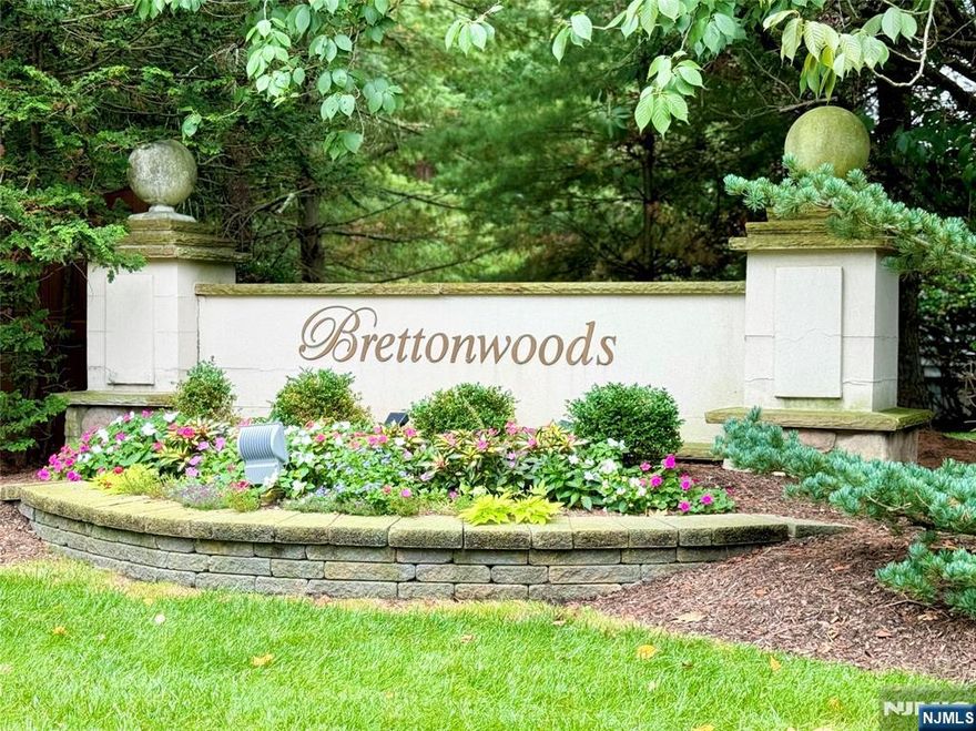 Don't miss this stunning townhome in the sought-after Brettonwoods community in Paramus. This spacious & sun-lit, Deerfield Model is an end unit has approx 2308 square ft, not including the full finished basement & attached 2 car garage with new epoxy floor. This desirable home features an elegant entrance foyer, designer kitchen with New Kitchen Aid Refrigerator, granite countertops & a breakfast bar adjacent to the bright breakfast room. The open concept joins the great room w/sloping ceiling, gas fireplace, & a new slider leading to the fabulous deck & yard area, formal living rm, formal dining rm, powder rm & laundry with a full-size washer & dryer. Completing this inviting first floor is the Primary Suite with a high ceiling, large walk-in-closet fully outfitted w/a Brand New California Closet System, Primary Bathroom with a whirlpool and double sink vanity. The sun-drenched 2nd level has a bright loft which is ideal as a study/work area, 2 spacious bedrooms and a large Jack & Jill bath w/double vanity. The newly finished basement has a full bath, recreation rm, gym/office, and storage galore. This spectacular home has new Energy Efficient Central Air, quality workmanship w/distinctive trim & details, an abundance of closets, alarm, and beautiful hardwood floors throughout. Premier location close to public transportation, shopping, major highways, highly ranked schools & the NYC Bus stops right in front of the community entrance! Landlord is a licensed Realtor