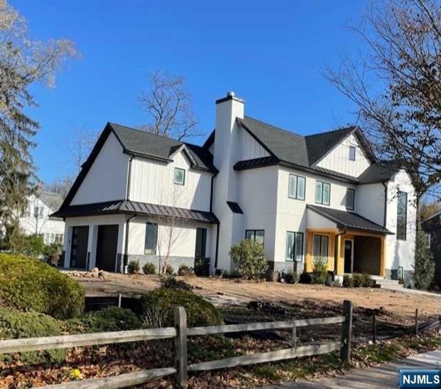 This new modern farmhouse sits on a large flat lot near the center of the town. Rare opportunity to own a quality home built by a high-end Bergen County builder. Completion scheduled by December 17th. Open floor plan, sun filled Great Room/ Fpl which opens into a Gourmet Kitchen (white custom cabinets, waterfall island, high-end appliances) dining room, mud room, powder room. Large Anderson 400 windows. Pre-wired for speakers. Second floor offers a luxurious master suit, 3 large custom closets and a spa-like primary bathroom with radian heat. 3 other bedroom, 2 bath and laundry room. Finished lower level with rec area, 2nd powder room. Room for pool (approved by village) Excellent school system! Just minutes from downtown, shops, restaurants and NYC transportations. House comes with 10 year Home Owners Warranty!