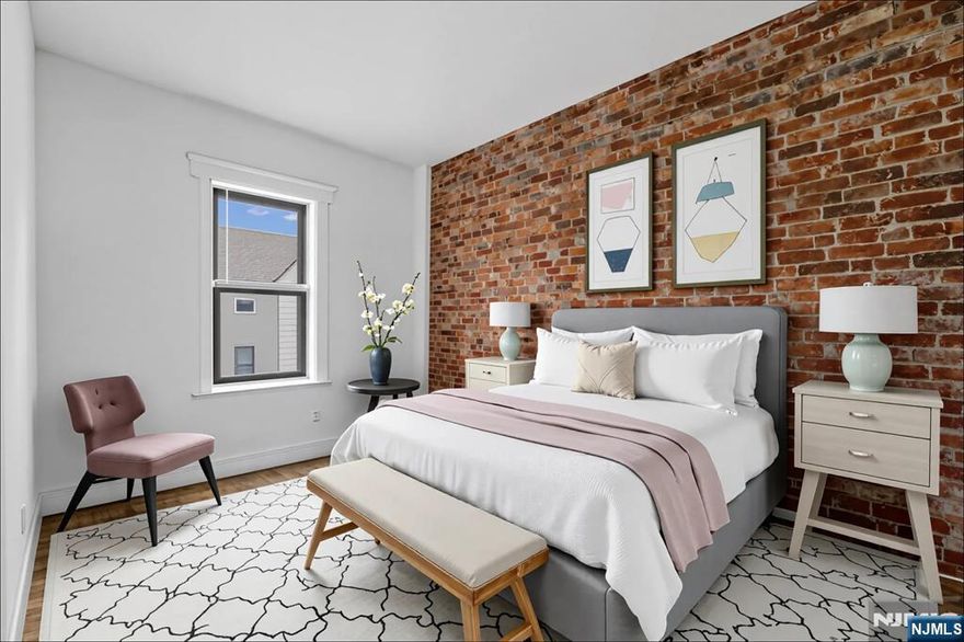 With 6 lovely South facing, (sun drenched), box rooms this significantly oversized 1200 sf apartment consists of 2BRS, LR, K, and Bath PLUS a FULL DR, and additional well sized room for use as an OFFICE / GUESTROOM, DEN / or even HUGE WALK IN CLOSET. Included are a brand new clothes washer and dryer, an 18 cu ft refrigerator, a 30 inch gas range, a European style dishwasher, more than ample Kitchen counter space and storage ,window ACs, and a microwave oven. Built in the early 1900's by European craftsmen the apartment retains the kind of beautiful architectural details that have all but disappeared from today's rental market and which contribute to the truly distinctive character of the space. Some of these features include lovingly restored crown moldings, classic five panel wood doors, faceted glass doorknobs, antique subway tile wainscoting in the fully tiled kitchen and bath, beautifully preserved century old Lincrusta paneling, the original antique porcelain claw foot soaking tub, a sky lit staircase leading up to your very private and exclusive top floor space plus a welcoming marble and brass entryway at the ground level. Other highly sought after features include: exposed brick, numerous closets, 11 foot high ceilings, two oversized thermal windows in every room , (providing spectacular wide open sky views and wonderful cross ventilation). Adding to all this you will have the pleasure of living in an extremely quiet and well maintained building with no neighbors eith