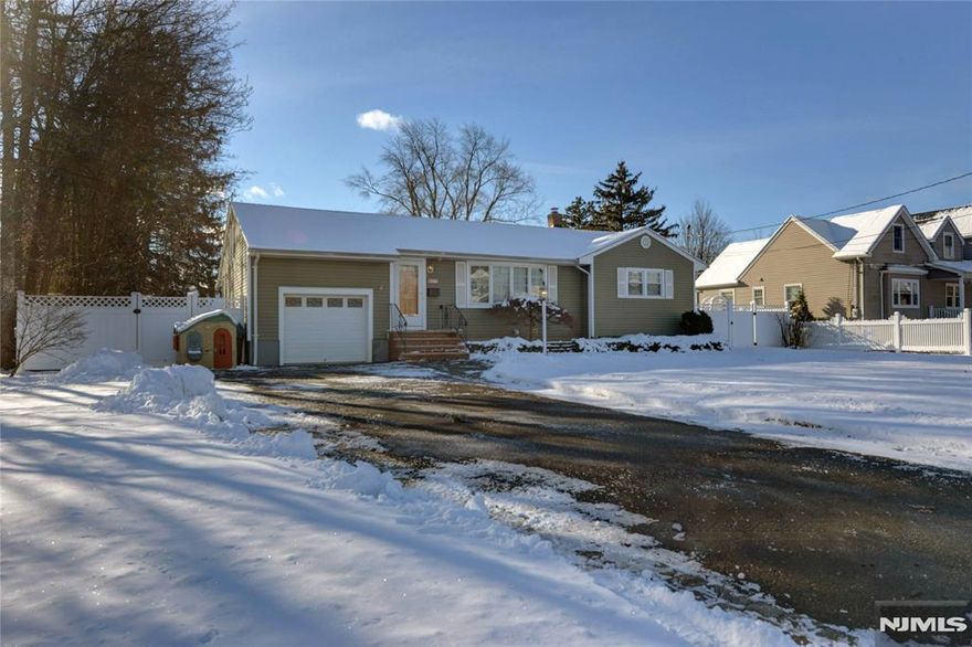 Welcome to this delightful 3-bedroom, 1-bath ranch home boasting with beautiful curb appeal. Situated in the highly sought-after Pompton Plains area, this property invites you to unleash your creativity and make it your own.Step inside a spacious living room with beautiful updated front window and discover hardwood floors waiting beneath the carpeting on the main floor. Light oak cabinets in the kitchen offers ample space and the Dining Room is adjacent to the Kitchen for future expansion if needed. Off the Kitchen you have a nice bright & sunny 3-season room with access to the covered patio and private level fenced in rear yard. The primary bedroom is a good size and 2nd BR & Bath with large shower that finishes this level. 3rd Bedroom is located off the Living Rm. The expansive basement is ready to be transformed into additional living space, a home office, or a recreational area whatever suits you! Generator hookup 2021, HWH 2021 Furnace 2015, Central Air 2014. Complete with a 1-car garage and located in a fantastic neighborhood, this home is just minutes from major highways, shopping, and the scenic Pompton Valley Rail Trail. Don't miss this opportunity to make this charming ranch your forever home!