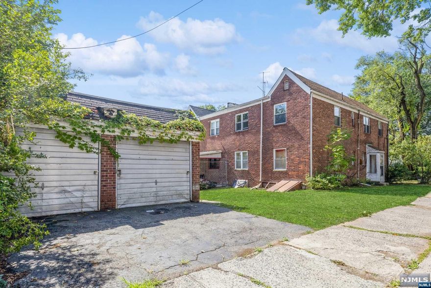This investment property offers a lot of potential for buyers looking for a multi-family duplex in a convenient location. This two family house is a 2-story attached house with solid brick exterior. Multi-family duplex with 2 units, each featuring 2 bedrooms, 1 bathroom, kitchen, living room, and dining room. The Top floor unit is larger than the ground floor unit. You have the Option to live in one apartment and rent out the other or maximize rental income from both apartments. Full basement with private entry adds valuable living space. 2 garages (currently vacant). Approx. Lot size 36x109.This property is being sold as is and need TLC. Proximity to schools, houses of worship, parks, shopping, and multiple highways. Minutes from NYC and Newark Airport. Call us Today for a private showing!