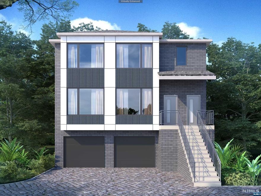 Designed & Built by SILVERLINE. Nestled in one of the most sought-after neighborhoods in Palisades Park, centrally located 1 block away from the vibrant Broad Ave. This oversized contemporary 2-family home sits on an oversized lot. This property features 8 Bedrooms and 5 Bathrooms, its design is accentuated by large Pella windows; European White Oak flooring. The gourmet chef's kitchen is extra wide and is designed w/ modern European cabinets; luxury countertops, top of the line appliances and a grand island. Each unit includes privacy and spaciousness, featuring separate entry doors, expansive living areas, oversized bedrooms, and serene rear balconies. The lower unit spans two floors and offers exclusive access to the private ground level, while the upper unit enchants with its high vaulted ceilings and a captivating large skylight, ensuring a bright and airy living space. Property to look similar to rendering above.