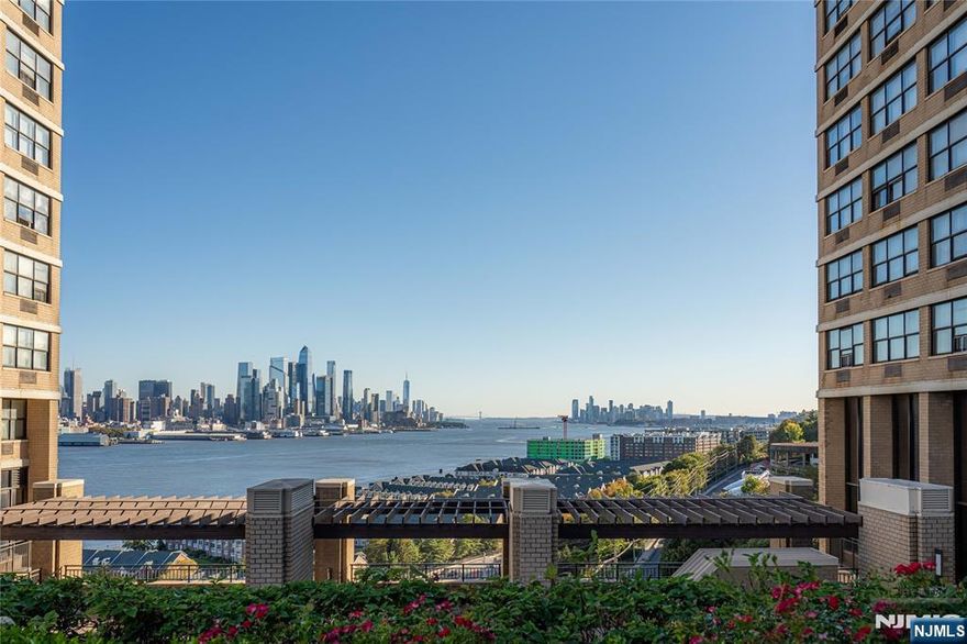 Set high on the 25th floor of the iconic Galaxy Towers, Residence 25F offers an exceptional chance to customize a spacious 1-bedroom home with sweeping Hudson River and Manhattan skyline views. This is a rare opportunity to purchase in one of the Gold Coast's most recognizable full-service communities at an attractive price point-perfect for buyers seeking value, investors or anyone ready to renovate to their own taste. Residents enjoy living with 24/7 concierge, doorman, and on-site security; indoor/outdoor pools, full fitness center, sauna & steam rooms, tennis courts, game room, dance studio, business center and playroom. On-site Galaxy Mall with restaurants, pharmacy, salon, daycare and more. Garage parking available for $120/mo. Minutes to NYC via NJ transit buses, jitneys and ferry shuttles. Port Imperial Ferry is just 5 minutes away.