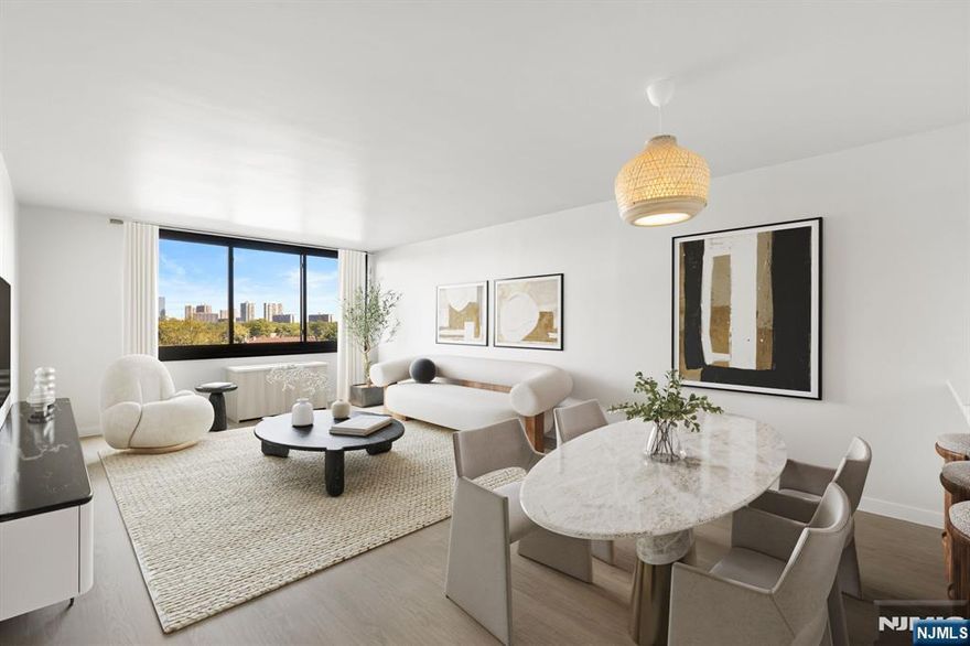 Welcome to this beautiful, meticulously renovated 1-bedroom, 1-bath home in one of Cliffside Parkâ€™s premier full-service buildings. This bright and spacious unit offers a modern, open layout and is move-in ready. Enjoy a worry-free lifestyle with an HOA that covers electricity, cable, internet, parking, and full access to all building amenities, including a fitness center, pool, resident lounge, and 24-hour concierge. This unit features brand-new commercial-grade Arcadia 500 Series windows, luxury anti-scratch SPC flooring, and fresh Benjamin Moore paint. The kitchen includes custom handleless cabinetry with built-in pull-outs, quartz countertops with a full backsplash and extended island, and all-new, never-used appliances. The spa-like bathroom offers a frameless glass shower, Italian tile, a natural wood grain vanity, and high-end gold fixtures. Additional upgrades include new plumbing, custom cabinetry over HVAC units with quartz tops, new base molding, popcorn-free ceilings and three fully customized closets. Located just steps from express transportation to Manhattan, this home offers the perfect blend of comfort, convenience, and value. Donâ€™t miss this incredible opportunity!