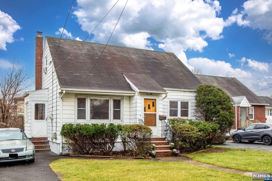 Welcome to this charming 3bed w/lg bonus rm, 1bath Cape Cod nestled in the heart of Elmwood Park. Property offers convenient access to transport, schools, shopping, & houses of worship. An ideal blend of comfort & convenience. Built in 1950, home exudes classic appeal while presenting an incredible opportunity for customization. Tailor the space to suit your preferences & lifestyle. Main level features cozy layout with welcoming ambiance. Kitchen awaits your dream culinary space. Full partially finished basement provides abundant multi-functional space. Whether you envision a rec. area, home office, or hobby space. Ample storage & laundry facilities add practicality. Exterior access further enhances the basement's functionality and convenience. Outside, the property features a generously sized yard (7479 sq/ft), providing a serene retreat perfect for outdoor activities, gardening, or quiet relaxation. Schedule a visit & unlock the potential of this Elmwood Park Gem!