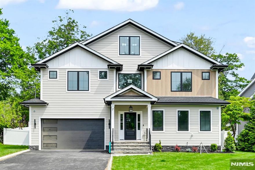 Welcome home to this NEW CONSTRUCTION colonial home, nestled on a 0.22-acre FLAT lot with a white FENCED BACKYARD. This 6-BD, 5-BA residence offers a blend of elegance and modern luxury across 3 beautifully appointed levels. Upon entry, you are greeted by a grand DOUBLE-HEIGHT foyer that sets the tone for the main level. This space features a sophisticated dining room, a guest bedroom, and a stylish full bathroom. The OPEN-CONCEPT design flows effortlessly throughout, showcasing premium finishes and attention to detail. The gourmet EAT-IN KITCHEN is a chef's dream, complete with custom cabinetry, a spacious center island, HIGH-END SS Appliances, quartz countertops, and a walk-in pantry. Seamlessly flowing from the kitchen, the family room features an elegant fireplace and sliding doors that open to a large paver patio and backyard perfect for entertaining. Upstairs, you'll find four generously sized bedrooms, including a luxurious primary suite with a walk-in closet, additional closet, and a spa-inspired bathroom featuring a soaking tub, stall shower, and dual vanities. One bedroom is en-suite, while the other two share a full bathroom. A convenient laundry room completes this level. The fully finished basement adds even more living space, with an additional bedroom, a spacious Recreation Room w/ WET BAR, and a full bathroom. With modern Smart Home features and a 10-year builder's warranty, this home offers both convenience and peace of mind.