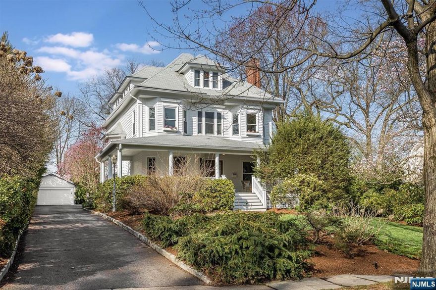 Welcome to this quintessential, stately Montclair residence where timeless elegance meets modern comfort set on one of the town's most sought-after streets. Enter through the orig. front drs to soaring ceilings, abundant natural light, & exquisite period dtls including oversized pocket doors & intricate moldings, creating a warm, inviting atmosphere.The main lvl offers a versatile layout w/ a gracious frml LR, space for a prvt office, & an expansive dng rm perfect for hosting gatherings & holiday meals. At the heart of the home is a chef's kitchen feat. an oversized island, wet bar w/ wine fridge, & loads of cabinetry.Just beyond, the spacious FR impresses w/ cathedral ceilings & skylights that flood the space w/ light. This seamless kitchen/FR combo is ideal for everyday living & entertaining, complete w/ radiant heated flrs & direct access to the beautifully landscaped backyard & deck for effortless indoor-outdoor flow.Upstairs, the prim suite offers a priv bath & WIC. The 2nd flr includes 3 add'l bdrms & full bath, w/ 1 currently used as a sitting rm. The 3rd flr adds 2 lrg bdrms & full bath perfect for guests or flex living space. A breathtaking wraparound frnt porch, lush landscaping, & a newly built modern rear deck with built in TEC grill complete this exceptional home just a stones throw from town, dining, shops & NYC direct train. This is Montclair living at its finest: elegant, spacious, and effortlessly welcoming.
