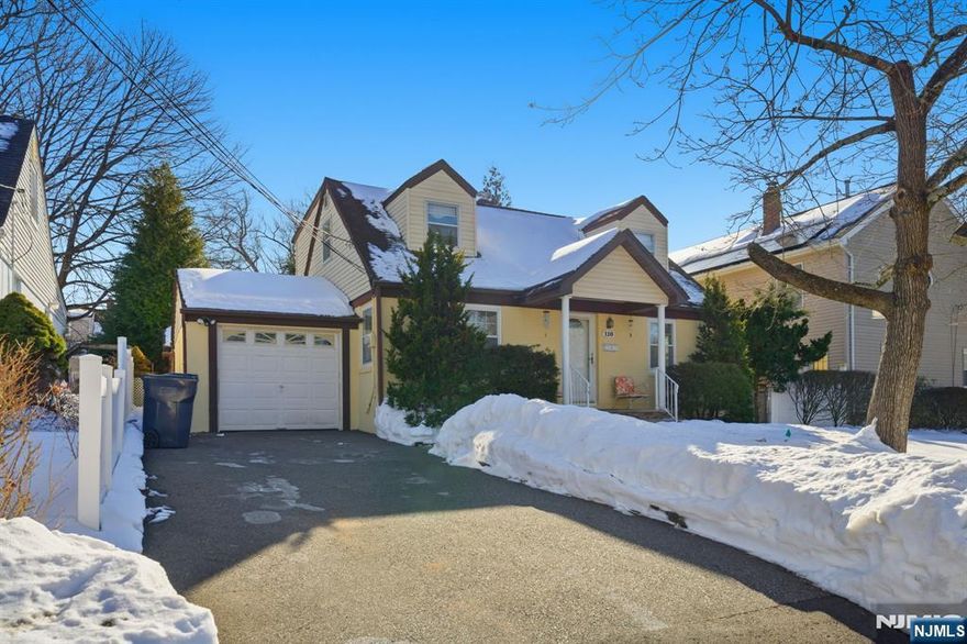 Welcome to 110 New York Ave. in Bergenfield, where classic charm meets functional living space. Offering 1,948 sq ft, this Cape Cod is generously sized and thoughtfully laid out. The first floor includes hardwood floors, a welcoming living room, dining room, bedroom, full bath, and an eat in kitchen with direct access to a fenced backyard and covered patio , perfect for everyday enjoyment or hosting guests. Upstairs you will find a primary bedroom with a primary bath along with an additional bonus room ideal for a nursery, home office, or creative space. The full basement adds significant value with recreation potential, gym area, bar setup, laundry room, utility space, and storage. Positioned near local parks, schools, shopping, and commuter routes, this home offers a rare blend of comfort, flexibility, and location. A true opportunity to make Bergenfield home. For more information on this home please contact Tommy Kindergan- 201-417-1310