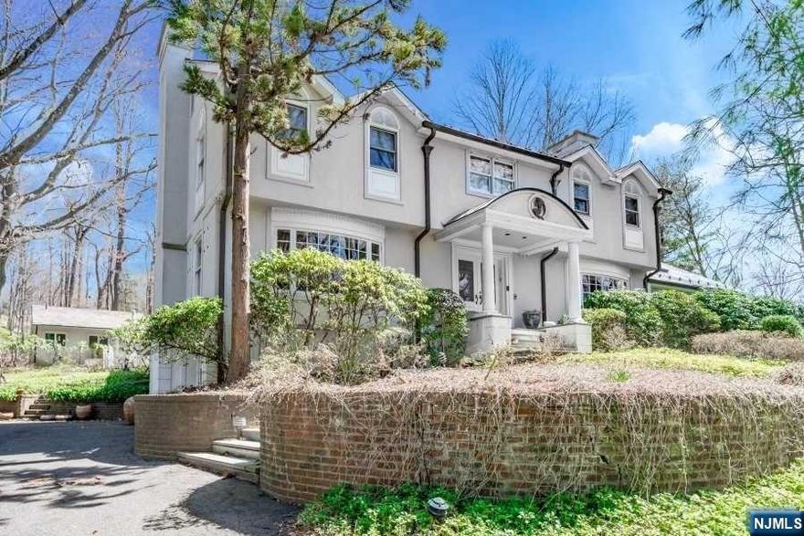 Impressive 6 bedroom, 5.5 bathroom estate in ultimate ALPINE location, surrounded by homes of great value. Ideal large lot size of 1.8 acres, with an in-ground pool & cabana. Private, long driveway leads up to the front of the home. Grand foyer with spiral staircase greets you upon entry. Unique artistic details found throughout the home. Large kitchen with Viking SS commercial grade appliances. Formal banquet sized dining room. Large living room with fireplace. Stunning great room off of the kitchen with exposed wooden beams & soaring brick fireplace. Home office with beautiful wood paneling. Spacious bedrooms throughout the home. Primary bedroom & junior suite both feature fireplaces & en-suite bathrooms with separate tubs and showers. Large finished basement. Pool house features a 1/2 bathroom. The property features terraces and patios around the pool and backyard. Grilling Station in your Backyard Oasis. Do not miss this opportunity! Please note, home being sold AS-IS.