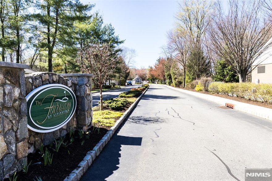 Wake up to sweeping GOLF COURSE VIEWS in this lovely 3-bedroom, 3.5-bath townhome in the prestigious Fairways at Livingston, an exclusive gated community with only one residence currently available. This Riviera-style home blends warmth and comfort, featuring hardwood floors, ample built-in lighting, and a cozy fireplace. The sunlit main level offers a private office and an open kitchen with granite countertops, family room and dining area flowing effortlessly to a deck where tranquil green views become your everyday backdrop.Upstairs, the primary suite offers generous walk-in closet and a spa-like bath, while the finished lower level provides flexible space for relaxing, entertaining, or hosting guests.Enjoy a lifestyle of comfort and convenience with top-rated Livingston schools, resort-style amenities including pool, tennis, pickleball, basketball courts and a clubhouse with a gym and a party room. With easy access to NYC transportation, it's a rare opportunity to live beautifully. This home is not to be missed!