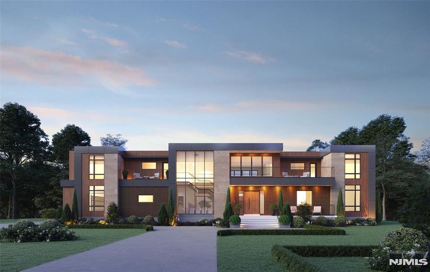Unparalleled luxury estate, nestled in the prestigious east hills of Alpine! Spanning 2.34 gated acres, this contemporary residence offers 11,000 sf of living space by renowned builders, designer & Zampolin Arch. Step into the double-height entry & open floor plan seamlessly connects all spaces w/ an elevator to all levels. 7 opulent bedrms, 7 bathrms & 3 powder rms. The sun-drenched residence has wide-plank European oak flooring, radiant heat throughout. Culinary enthusiasts "gourmet chef's kitchen" w/ customary cabinetry, a vast center island, high-end appliances, walk-in prep kit, pantry & breakfast area. A grand great rm w/ a stunning frpl, formal dining rm & gallery/living rm. Escape to the library/office & guest bedrm suite, completing the 1st floor! The lavish master suite w/ dual baths & 2 walk-in closets, a terrace overlooking the stunning grounds, complete w/ a cabana & loggia, saltwater pool, spa, frpl, kit & tennis/pickleball court. LL is an entertainer's dream, w/ high ceilings, a "state-of-the-art" theater, glass-walled wine cellar, wet-bar lounge, golf simulator, gym/yoga, sauna & bedrm suite! 1st floor 4-car garage & EV chargers, generator, security & cameras system, w/ lighting control system throughout the estate. Mins to the GWB to NYC, close to golf/country clubs, airports & private/blue ribbon schools! This property offers a luxurious lifestyle & low tax. Customization is available to tailor your dream home before its completed in 2026â€”your legacy await