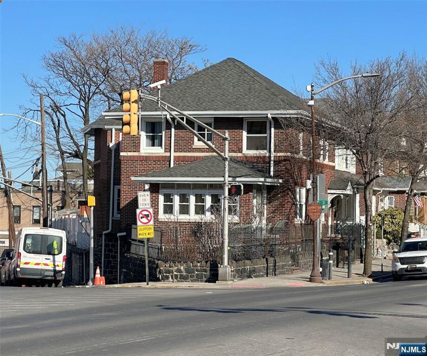 Rare Opportunity in North Bergen! Prime Residential or Commercial Corner Property. 7 spacious bedrooms, 3 full bathrooms, and 2 kitchens.Two distinct units with separate private entrances and utilities, perfect for living or rental income. First Floor: 3 bedrooms, open living and dining area, newly updated kitchen with pantry room, and a full bath. Second Floor: 4 bedrooms, bright kitchen, and a full bathroom. Lower level with walk-out access, featuring 2 office/storage rooms and a bathroom . Heated 2 car garage. Durable all-brick construction with a strong steel foundation. Brand-new gutters and windows ensure peace of mind. Prime Location: Just 10 minutes to the Lincoln Tunnel, perfect for easy NYC commuting Immediate access to the NYC-bound bus stop directly outside. Excellent visibility from the triangle corner location, ideal for businesses as well.