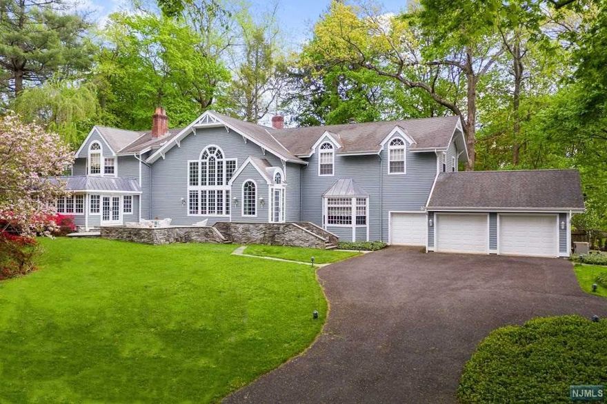 In Old Smith Village, a section of the prestigious East Hill area of Tenafly, is a secluded property with private landscaped grounds. Set on nearly an acre, this rare gem boasts a substantial income producing cottage. This cottage has been successful rental for the past 35 yrs. The main home possesses a historical significance as the work studio of the famous American artist, Harvey Dunn. Spacious outdoor areas are private and serene. The interior design offers a European flair with modern amenities throughout this 4900 sq. ft home with unique artistic elements of crafted millwork, 3 wood burning fireplaces, hardwood/marble/tile floors, 2 kitchens, banquet DR/LR, conservatory, family rm, five bedrooms with 4 full & 2 half baths and attached three car garage. The cozy cottage offers a warm and inviting feeling. This rental property has 2 bedrooms & 1 bath, hardwood floors, wood burning fireplace, kitchen, dining/living room, skylights, and driveway with three car parking.