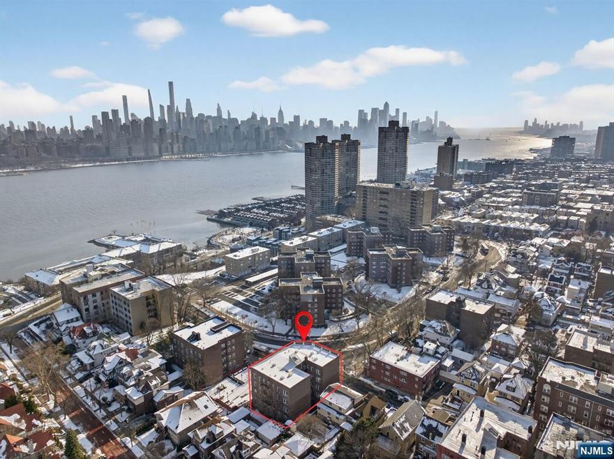 Incredible location, newly renovated unit, fantastic building with low HOAs - what more could you want? Welcome to your new home! This unit has been completely renovated with all new everything! Your bright and spacious living room features high ceilings, new LED light fixture, and a beautifully done pass-through to the kitchen for an open-concept feel. The kitchen has all new stainless steel appliances, new quartz countertops, and the pass-through doubles as a bar-height eating area with pendant lighting. Brand new flooring runs throughout the unit and into your generously-sized bedroom with large windows, new remote-controlled ceiling fan, and closet. The bathroom has also been renovated, featuring a new toilet, vanity, retiled shower, and a new window surround with quartz matching the kitchen countertops. Down the hallway you'll find two closets for storage and a welcoming entryway with new, bright, LED lighting. The immaculately maintained building boasts a laundry room and storage area in the basement, bike rack in the coutyard, on-site super, and adorable park with playground directly next door. Plus the views of the NYC skyline just outside are absolutely stunning. The Bus stop, mere steps from the front door, is served by NJ Transit routes 23, 84, 89, 128, 165, 166, and 168. All this is just a short walk from the James J. Braddock North Hudson County Park. This condo has it all! Stop paying rent and call today about this phenomenal opportunity!