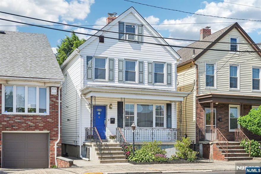 Welcome to this charming and beautifully maintained 1300 sq ft Colonial, perfectly positioned 10 miles from NYC. Inside, the home features a spacious living area with a seamless flow into the formal dining room perfect for entertaining or cozy nights in. The updated kitchen is a standout, complete with a stylish breakfast bar, modern finishes, and ample cabinetry. Upstairs, you'll find two generously sized bedrooms, including a primary suite with a walk-in closet. Spa-like full bathroom featuring a jacuzzi tub. Head up to the third floor for a bonus bedroomâ€”a perfect guest space, office, or creative retreat boasting its own closet and a rare peek of the New York City skyline. Step out from the dining room onto a serene back porch and into your very own private oasis. The backyard is a true gem with lush landscaping, blooming flowers, ready-to-go garden, and a charming shed. A perfect balance of suburban tranquility and urban convenience. Ample street parking ! Call Allison Vitella for private showings. 917-860-4588