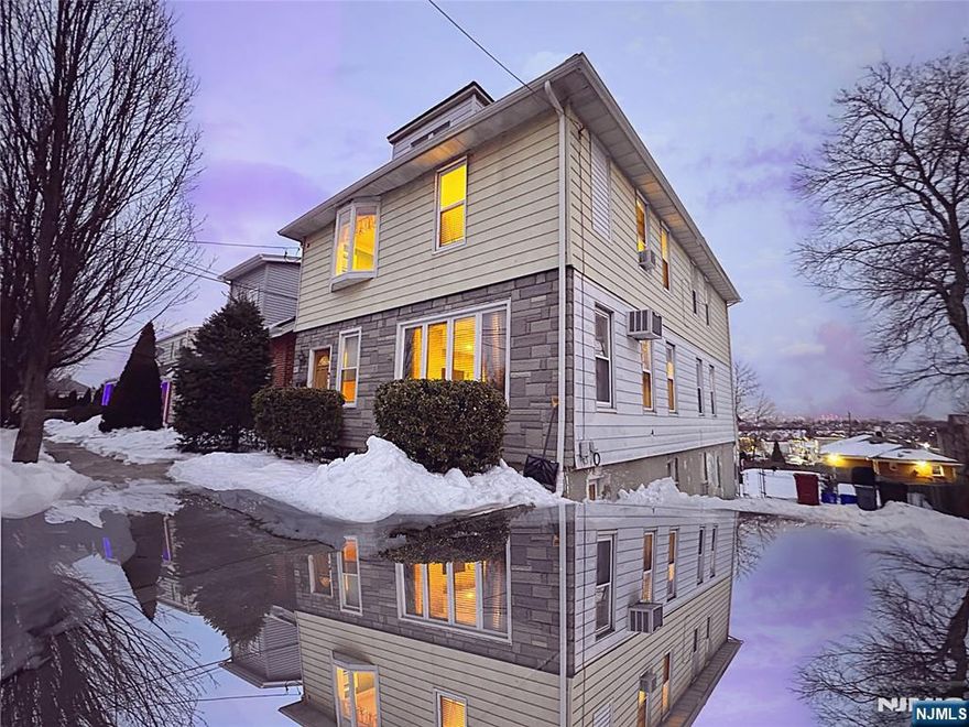 Exceptional two-family home in Nutley, set on a generous 50x150 lot offering space that's increasingly hard to find. The flexible layout features a 1-bedroom unit on the first floor and a 2-bedroom unit above, providing versatility for a variety of living or investment configurations. An oversized driveway adds rare convenience, while the backyard and rear-facing windows capture impressive NYC skyline views. With proximity to amenities, schools, parks, ON3, NYC NJ-TRANSIT trains, and more transportation options. All dimensions shown on the 2D map images are approximate.