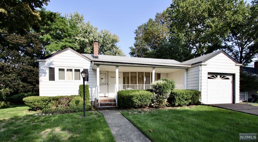 Expanded ranch on desirable street in fair lawn featuring open front porch, Entrance Foyer with guest closet, Liv rm w/pic window, formal Dining Rm, Expanded Kitchen w/sep dining and entrance to Enclosed Porch and deck, 3 Bedrooms, 2 baths - Entrance from garage to home - finished Basement with large rec rm, full bath, and huge laundry, Utility and storage rm - bring your decorating ideas to one of the most desirable areas of Fair Lawn bordering Glen Rock - Amenities include Central Air, beautiful yard, town pool, NY trans train and buses, town pool, Bike Path, Community Center, and activities for all ages - Fair Lawn voted in the best 5 towns to live in