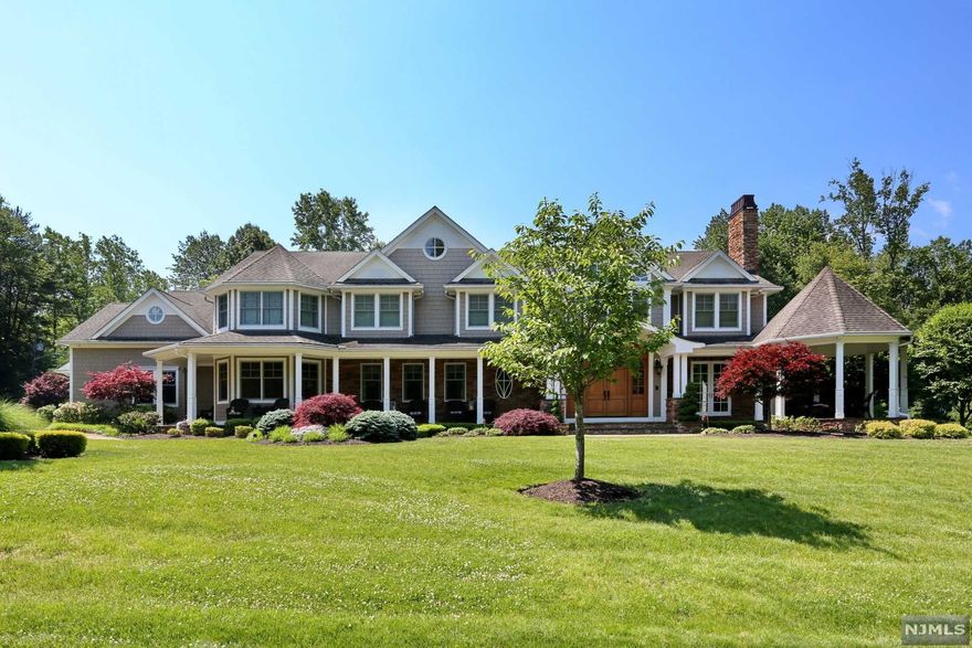 COME AND VIEW THIS SPECTACULAR AND ONE OF A KIND,5B5,6.5 BATH, CUSTOM COLONIAL. BUILT NEW IN 2010 BY ONE OF BERGEN COUNTIES PREMIER BUILDER FRANK INSERRA. NO EXPENSE SPARED!! TOP OF THE LINE AMENITIES & CONSTRUCTION THROUGH OUT. OVER 10,000 SQ.FT WITH FINISHED BASEMENT. ENTER FROM THE COVERED FRONT PORCH INTO THE 2 STORY FOYER, LIBRARY/FPL, FULL GLASS SOLARIUM O/E TO YARD, POWDER RM, GOURMET EAT IN KITCHEN, 2 STORY GREAT RM/FPL, BANQUET SIZE FORMAL DINING RM, GUEST BR/FBTH, SIDE MUD RM WITH LAUNDRY RM/PET BATH, 4 CAR ATTACHED GARAGE ENTRY. 2ND.FLOOR MBR SUITE/FPL, H.&H. WI.CL.2ND.LDRY RM, BR/BTH/JAC&SS,BR, BR/FBTH/JAC&SS, WALK UP FIN.ATTIC. THE BASEMENT OFFERS A LG.REC RM, FBTH/STEAM SS, GAME RM/WET BAR, GYM, POOL CABANA FBTH/SS,UTIL&STG. THE MAGNIFICENT ACRE+ PARK LIKE PROPERTY HAS A FREE FRM SALT WATER POOL WITH SPA AND OUTDOR KITCHEN SHOWS LIKE A RESORT WITH TOTAL PRIVACY. THIS CUSTOM HOME HAS BUILT INS THROUGH OUT AND WILL BE A PLEASURE TO SHOW. A MUST SEE HOME!!!