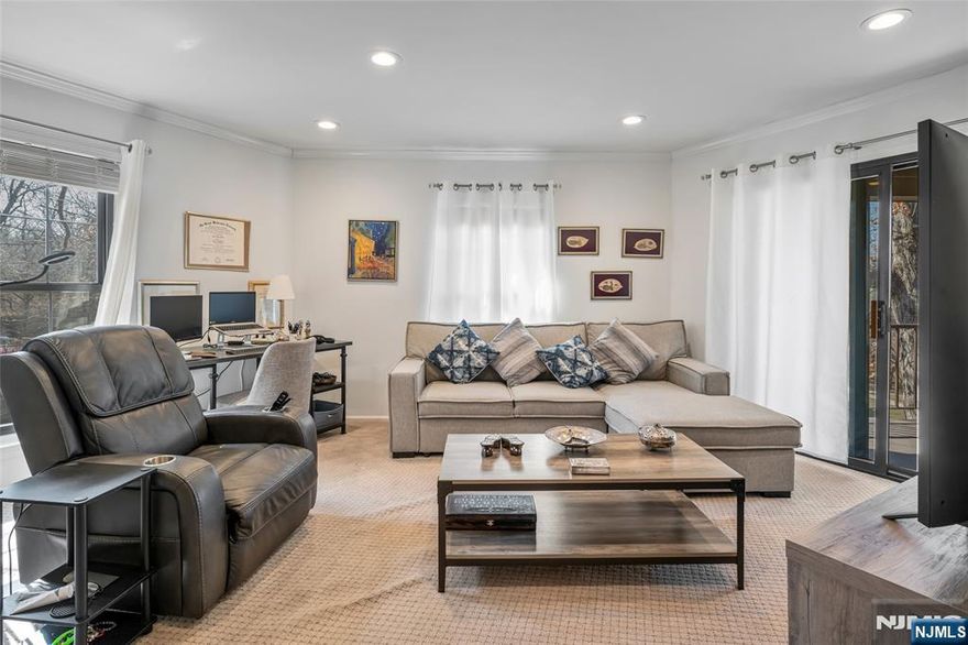 Great location in complex close to pool. One assigned parking space right at your door step but abundance of open parking spaces. Monthly maintenance includes: Hot and Cold water, gas for heat and cooking, grounds and common area maintenance, snow removal, trash & recycling dumpsters, & sewer. Convenitenly located near Montclair and all it's many amenities: museum, university, restaurants of many choices etc. NYC commute just 30 minutes by car or drive to park and rides a short distance for bus or train. Complex features a pool (minimal annual fee), Tenns/Pickle Ball Courts, basketball court, Dog Run (pets allowed per house rules 2 animals cats or dogs 50# maximum for one dog or 25 pounds each for 2 dogs). No other pets allowed without written permission of association. The lush grounds invites outdoor exercise without leaving home! This offers so much more than a typical one bedroom! Don't wait to make this your next address!