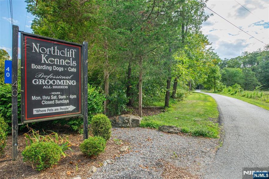 Rare opportunity to acquire Northcliff Kennels, a profitable and well-established dog boarding and grooming business with real estate. Situated on 23.13 acres, this offering includes the thriving kennel operation, residence, barn, full equipment package, and two additional subdivided lots. The business generates $495K gross / $260K net annually and has been extensively upgraded: new roof, driveway, play yards, generators, insulated doggy doors, renovated grooming rooms, and modernized office space. The on-site residence features updated windows, flooring, bathrooms, and kitchen, making it ideal for owner-operators. Sale includes vehicles, grooming/boarding infrastructure, and maintenance equipment for a true turnkey transition. With strong cash flow, loyal clientele and room for expansion, Northcliff Kennels represents a rare chance to own both a profitable business and valuable real estate in Northern NJ.