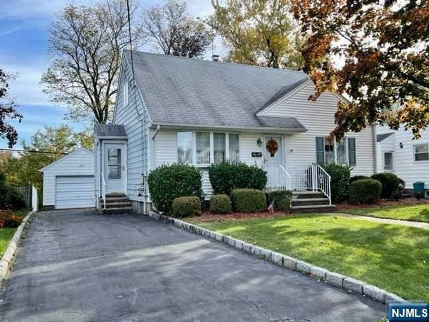 Opportunity awaits! Located in a desirable area of Bloomfield, this 3 bedroom/1.5 bath Cape-Cod is the perfect starter home for owners with a vision to make it their own! The main floor features an eat-in kitchen, 2 bedrooms & 1 full bath. (currently 1 of the bedrooms is an open dining room that can be easily transformed back to a bedroom) The second floor features 1 bedroom with a 1/2 bath, and a sitting area to create a cozy master suite. Transform the basement utility, laundry, and storage rooms into a finished additional living space. The oversized detached garage is perfect for cars, storage, or hobbies. Conveniently located near all major highways, restaurants, shopping, and commuting options to NYC. Hardwood floors, central air. Furnace 2016, Hot Water Heater 2019. Home is being sold AS IS. Join the Bloomfield community on this quaint tree-lined block and create a home just for you!