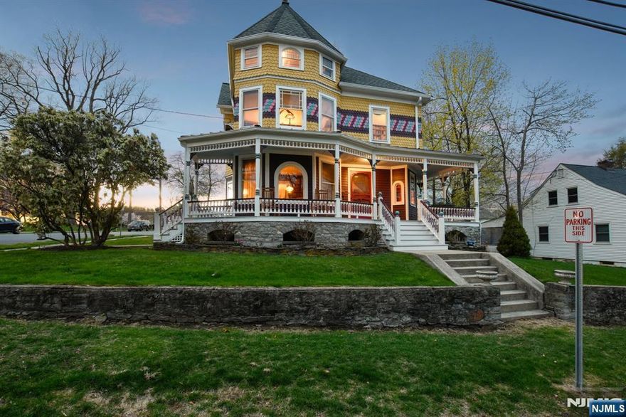 Exquisite architectural details come together with modern amenities in this fully renovated Victorian 4 bedrooms / 2 full bathrooms. updated to perfection, Menekon House (Lenape for "rainbow") showcases gleaming hardwood flooring throughout, large windows with beveled glass bringing in abundant natural light. From the welcoming front porch, step into the large entry foyer opening to a generous living room (Front Parlor) awash with light. The family room (Back Parlor) is centered by a beautiful fireplace with new insert, liner and chimney. Pocket doors reveal the adjoining formal dining room where guests can be seated comfortably. With high ceilings, architectural details, modern upgrades, and sun-filled windows, this classic home offers both comfort and design. The adjacent kitchen incorporates such high-quality finishes, custom cabinetry & top-of-the-line appliances, seamlessly integrated into the most classic design. Second FL offers a tranquil retreat in the Primary bedroom w/two closets, an additional 3 Bedrooms & Full Bath ,Third FL " Bonus rooms - high ceiling along w heat plumbing for a bathroom, this amazing additional space offers so many possibilities! Your once-in-a-lifetime opportunity to own a piece of architectural history is now on the market. Conveniently located in the highly desirable Hackettstown School district and close to parks, all schools, NYC transportation (train)!