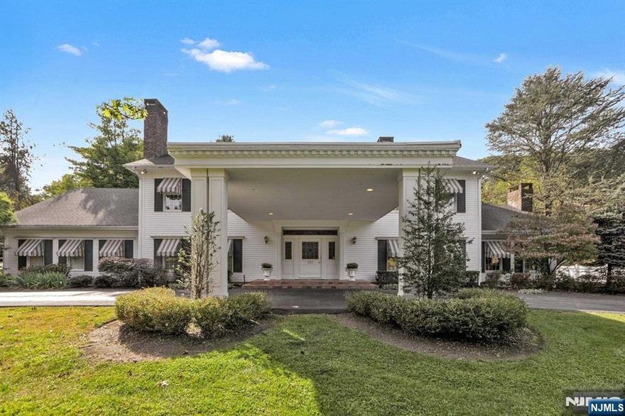 BEAUTIFUL GEORGIAN COLONIAL HOME WITH GREAT CURB APPEAL! AS YOU DRIVE UP TO THE WHITE PICKET FENCE YOU ARE GREETED W/A CIRCULAR DRIVEWAY, SPRAWLING FRONT LAWN & A PORTE COCHERE.ENTER THE GRAND TWO STORY ENTRY FOYER W/WINDING STAIRCASE, HERRINGBONE FLOORS, LG DR W/FPL, BUTLER'S PANTRY, EAT IN KITCHEN W/SLIDERS TO BACKYARD, GREAT RM W/FPL, BAR AREA, HBA, LG LAUNDRY RM, LG LIVING RM W/FPL, WOOD PANELED OFFICE W/FPL, STAIN GLASS DOORS & A BACK STAIRCASE TO A PRIVATE ENSUITE BEDROOM ON THE SECOND FLOOR. FROM THE FOYER TO THE 2ND FLOOR, A LG PRIMARY BR W/FPL & WALK IN CLOSET, LG PRIMARY BATH W/JACUZZI TUB & DOUBLE SINKS. DOWN THE HALL ARE TWO NICE SIZED BEDROOMS & AN ENSUITE BEDROOM.BASEMENT IS FULL & UNFINISHED. GREAT SPACE TO FINISH THE WAY YOU WANT IT. BACKYARD IS COMPLETELY PRIVATE WITH A GUNITE POOL, STONE PATIO, TIERED PATIO AREA & LAWN AREA, GREAT FOR RELAXING OR ENTERTAINING GUESTS. THE HOME HAS BEEN LOVINGLY MAINTAINED, NO KNOWN ISSUES,HOME & POOL BEING SOLD IN AS IS CONDITION.