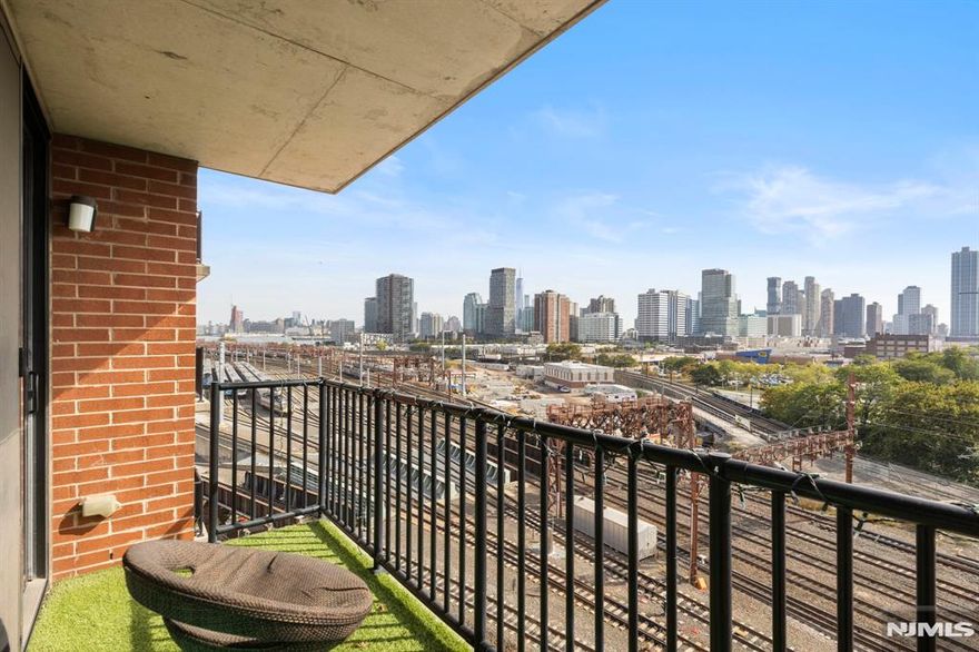 **OH - Sat/Sun (3/21 & 3/22) @ 1pm to 3pm** Beautiful and spacious 1-bedroom plus Den, 2 bath home with a private balcony in luxury community of 700 Grove St. The South-facing exposure and open floor plan provides an abundance of natural light. Chef's kitchen features granite countertops, stainless steel appliances and breakfast bar. Primary bedroom has two walk-in closets and an ensuite bath. The home also includes custom entertainment center, hardwood floors, and in-unit washer/dryer. The exclusive community includes 24/7 doorman, shuttle to the Path, gym, community room, shared courtyard with BBQs, and playroom.