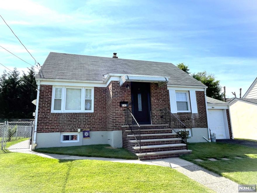 Beautiful Cape Cod home featuring inviting living room, 2 bedrooms, full bath and a galley style kitchen. Harwood floors throughout. Clean, dry basement with high ceilings. Large walk-up attic, ready to be finished off to provide additional living space. This house has a driveway with a one car attached garage. Large fully fenced in backyard, perfect for entertaining! Close to major transportation for NYC commuting, major highways, as well as minutes from shopping centers. Sale is contingent upon seller finding suitable housing, is actively looking.