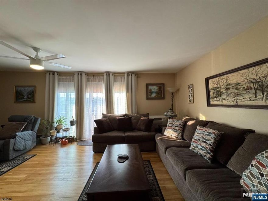 Second Floor corner unit featuring 2 bedrooms and 1 full bath. Features a bright interior with ample natural light and a spacious layout with hardwood flooring. A private balcony tops it off with an amazing sunset view. Conveniently located near shopping, dining and major highways. Walking distance to the NYC bus stop. Heat and water are included in the maintenance fee. Onsite laundry facilities Roof and balcony are new.