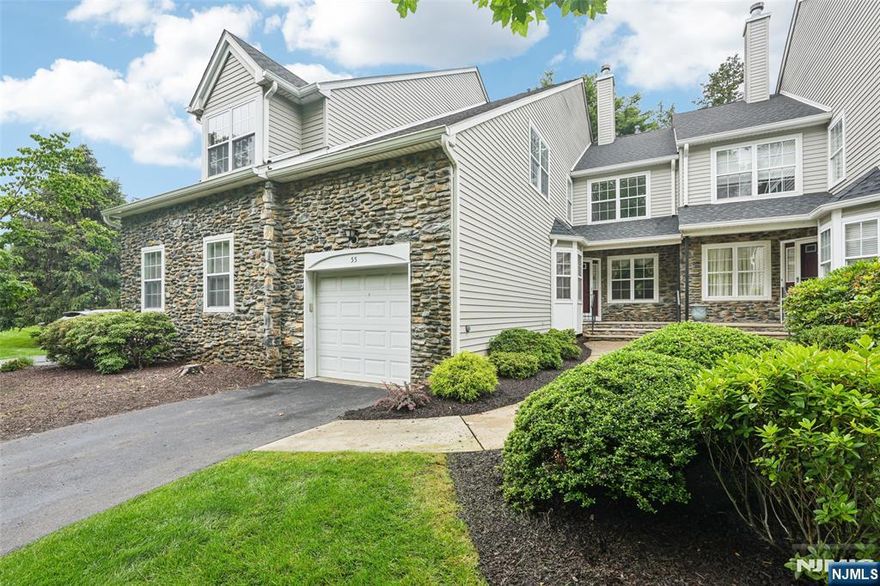 Prime location in Squaw Brook Run. This home is light & bright, meticulously maintained with a great setting. First floor offers a living room/fireplace, family room, dining room, eat-in kitchen with granite counters & a powder room. You enter onto a deck from the first level. On the second floor is the spacious primary bedroom with private bath & walk-in closet, 2 additional bedrooms, full bath & laundry. The basement is finished and perfect for entertaining. Additional storage in basement. There is a one car garage with direct access into the home. The community amenities include a clubhouse, tennis/pickleball & an outdoor pool.