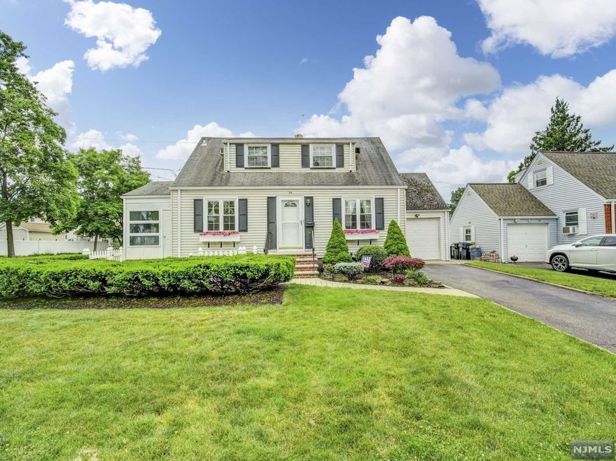 This adorable cape cod sits on a well manicured corner lot In Beautiful Bergen County. The first floor of this home features a Newly Updated eat in Kitchen (2022) Living/Dining combo, bedroom, and 3 seasons room. The second floor has two bedrooms and the main bath. Unfinished basement that can be transformed to whatever you desire. Plumbing/Toilet for a bathroom is already in place for easy transition for a 2nd bath. Located in a quiet neighborhood with close proximity to Transportation, parks, school, and Shopping.
