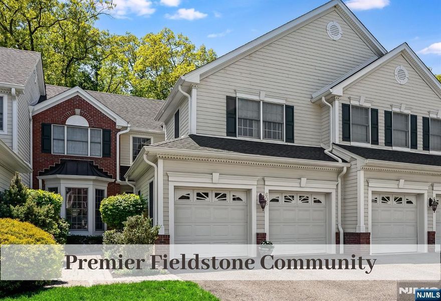 Welcome to 608 Fieldstone Terrace, an exceptional residence in one of Wyckoffâ€™s most desirable communities. Beautifully maintained, this home offers the perfect blend of elegance and low-maintenance living in a peaceful, tree-lined setting. A private paver walkway bordered by mature landscaping leads to a timeless Georgian brick facade with Palladian details and a bay window. The dramatic two-story foyer with front-to-back views fills the home with natural light and sets the tone for the refined interior. A circular floor plan opens through a columned archway to a banquet-sized dining room with crown molding and paneling. The nearby butlerâ€™s pantry connects to a spacious eat-in kitchen featuring granite countertops, stainless steel appliances, a walk-in pantry, and island seating. Sliding doors open to a private paver patio, ideal for grilling and outdoor dining. The inviting family room offers a gas fireplace and custom built-ins, while a powder room, laundry area, and garage access add convenience. Upstairs, the primary suite features a tray ceiling, walk-in closet, and spa-like bath with soaking tub and double vanities. Two additional bedrooms and a hall bath complete the level. An expansive unfinished lower level and two-car garage provide endless potential. Ideally located near NYC transportation, top-rated schools, shopping, dining and Abmaâ€™s Farm, this home offers timeless Bergen County living. Enjoy comfort, privacy, and convenience in this exceptional home toda