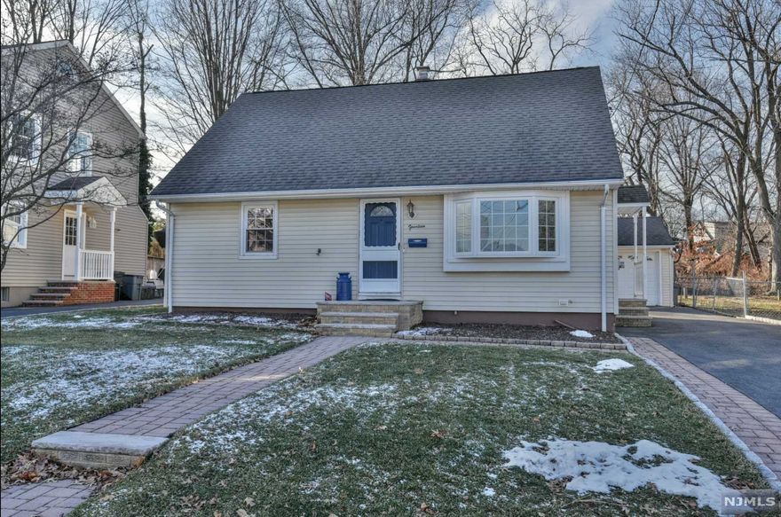 Welcome home! This beautiful 3 bdrm Cape Cod home is move-in ready, and waiting for new memories to be made! Located near the Bloomfield/Nutley border, this home features a living room, eat in kitchen, 2 bedrooms, and 1 full bath on the 1st floor, with another huge bedroom on the 2nd floor with an additional full bath. Sliding doors lead to a sun room in the back of the home, which then brings you out to a gorgeous, private backyard with a large patio that is ready for summer parties and bbqs! Large, oversized 1 car garage, side entrance with portico for bringing in groceries, central A/C, half-finished basement with laundry room. Close to NYC transportation, schools, shopping and major highways. Make this your first and last stop, you will fall in love!