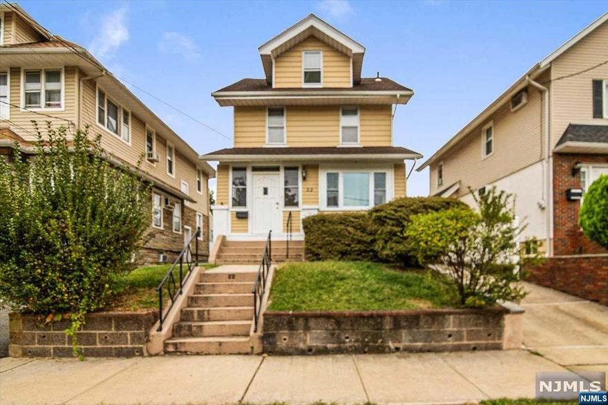 Welcome to this beautifully, updated colonial in a highly desirable area of Belleville! Featuring an enclosed porch, perfect for year-round relaxation. The front door opens into open layout with a spacious living and dining area featuring beautiful hardwood floors. The modern kitchen includes granite countertops and a stainless-steel refrigerator, and just off the kitchen, a roomy mudroom offers the potential to add a powder room in the future. The house overlooks a lovely backyard, ideal for entertaining, with a large shed for extra storage. Upstairs, you'll find a large bathroom and three bedrooms. Currently two of the bedrooms have been combined into one large bedroom but has the option to easily convert it back to its original 3-bedroom layout by reinstalling a single wall. The oversized walk-up attic provides great potential for an additional bedroom or even a master suite, while the large unfinished basement, with a walkout to the backyard.