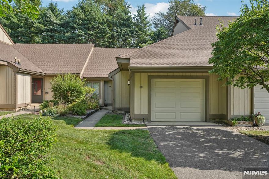 Beautifully maintained 1-bedroom, 1-bath unit in the highly desirable Spring Meadows 55+ community in Wyckoff. This spacious home features a kitchen with updated stainless steel appliances and ample cabinetry that flows into a large living/dining room area. The bedroom features 2 large closets and the full bathroom has been tastefully updated. The unit includes a new washer/dryer for added convenience. Enjoy the outdoors on your private patio, and park with ease in the attached 1-car garage. The unit also offers a massive walk-in attic, offering exceptional storage space. Spring Meadows is an active adult community offering tennis and pickleball courts, and a welcoming community center. Professionally landscaped grounds and well-maintained common areas provide a peaceful and scenic setting. Located close to Wyckoffâ€™s town center with shopping, restaurants, places of worship, and parks nearby. Experience low-maintenance living in a vibrant 55+ neighborhood. Donâ€™t miss this opportunityâ€”schedule your private showing today!